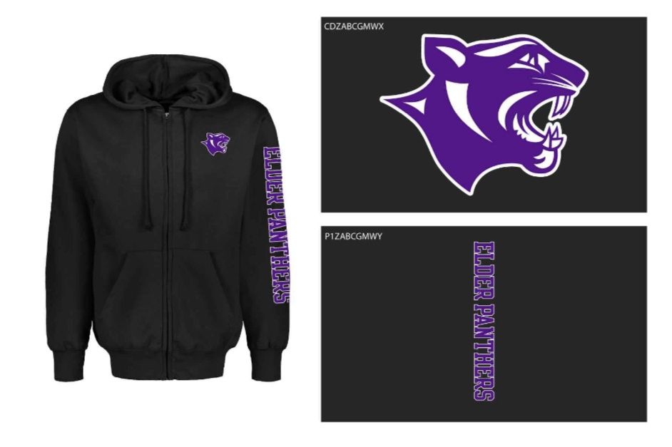 MVSPORT BLACK FULL ZIP HOOD 24/25
