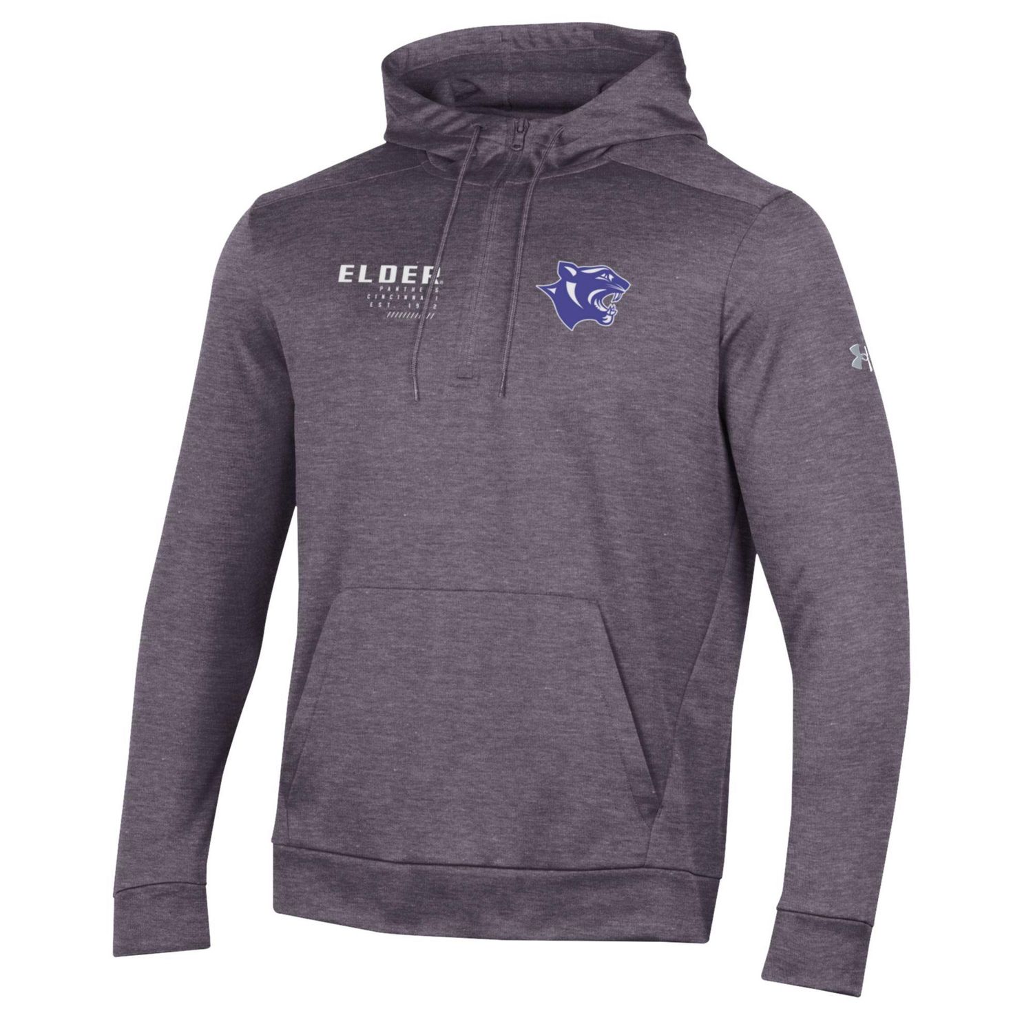 MENS UNDER ARMOUR GREY HOODED HALF ZIP