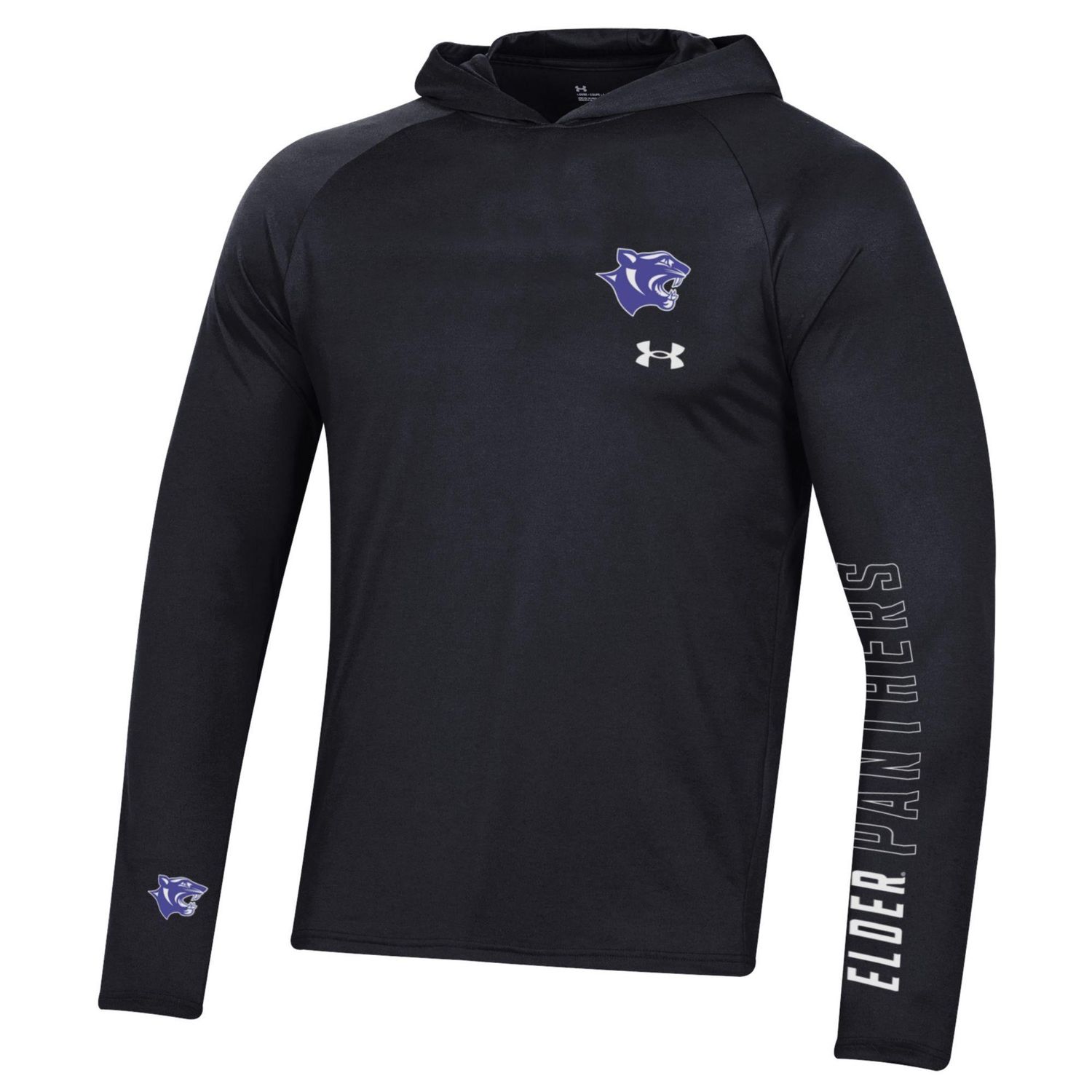 MENS UNDER ARMOUR BLACK L/S TECH HOOD