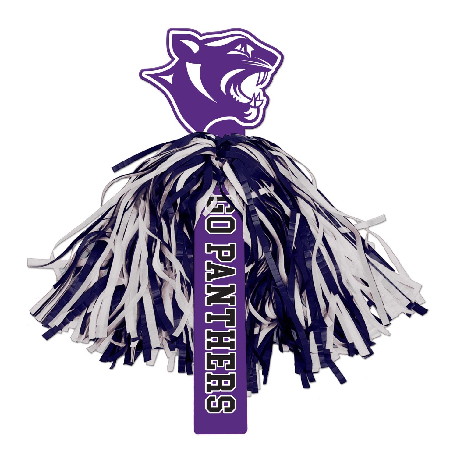 CHEER POM WITH PANTHER HEAD
