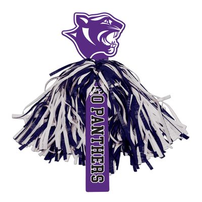 CHEER POM WITH PANTHER HEAD