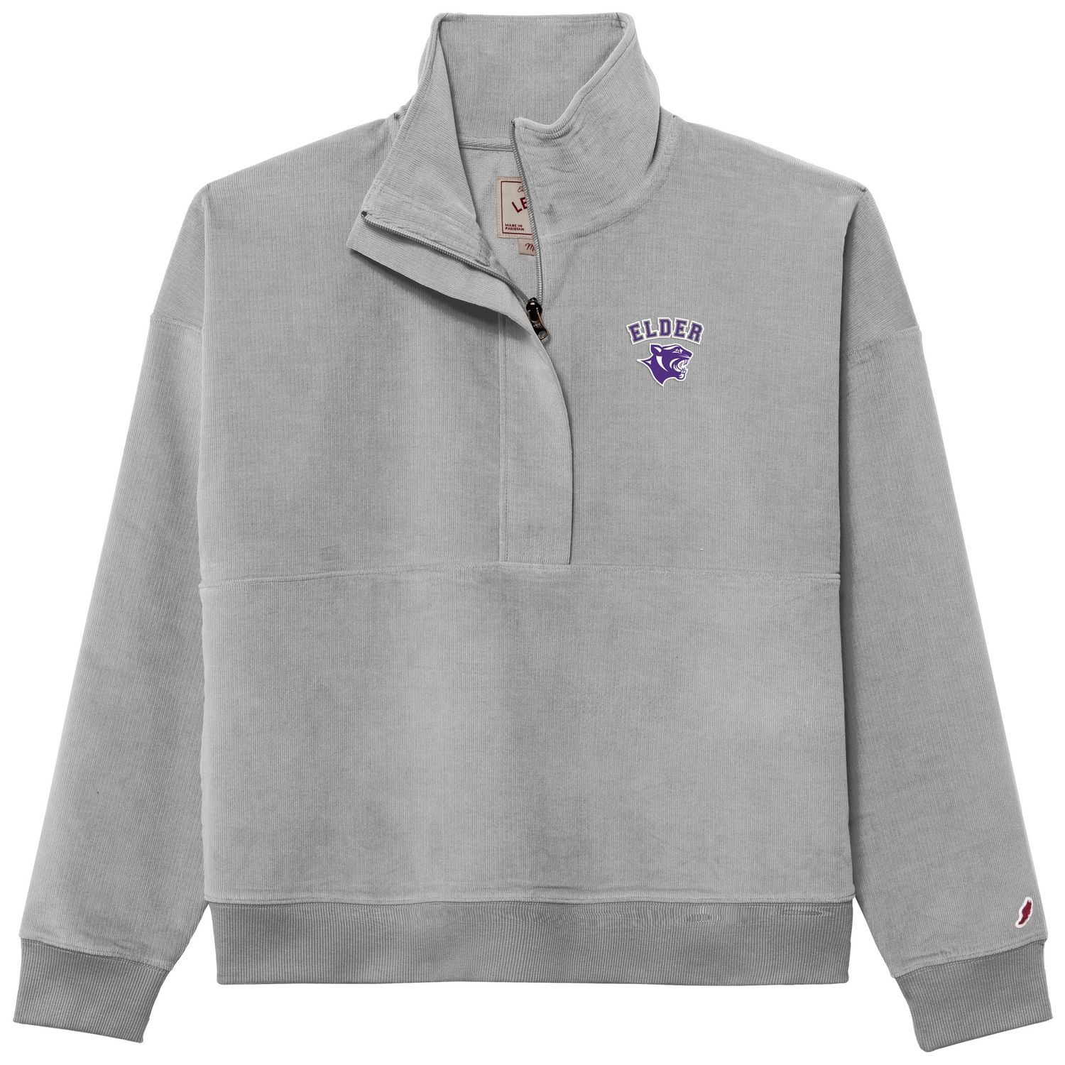 WOS L2 GREY CORD 1/2 ZIP
