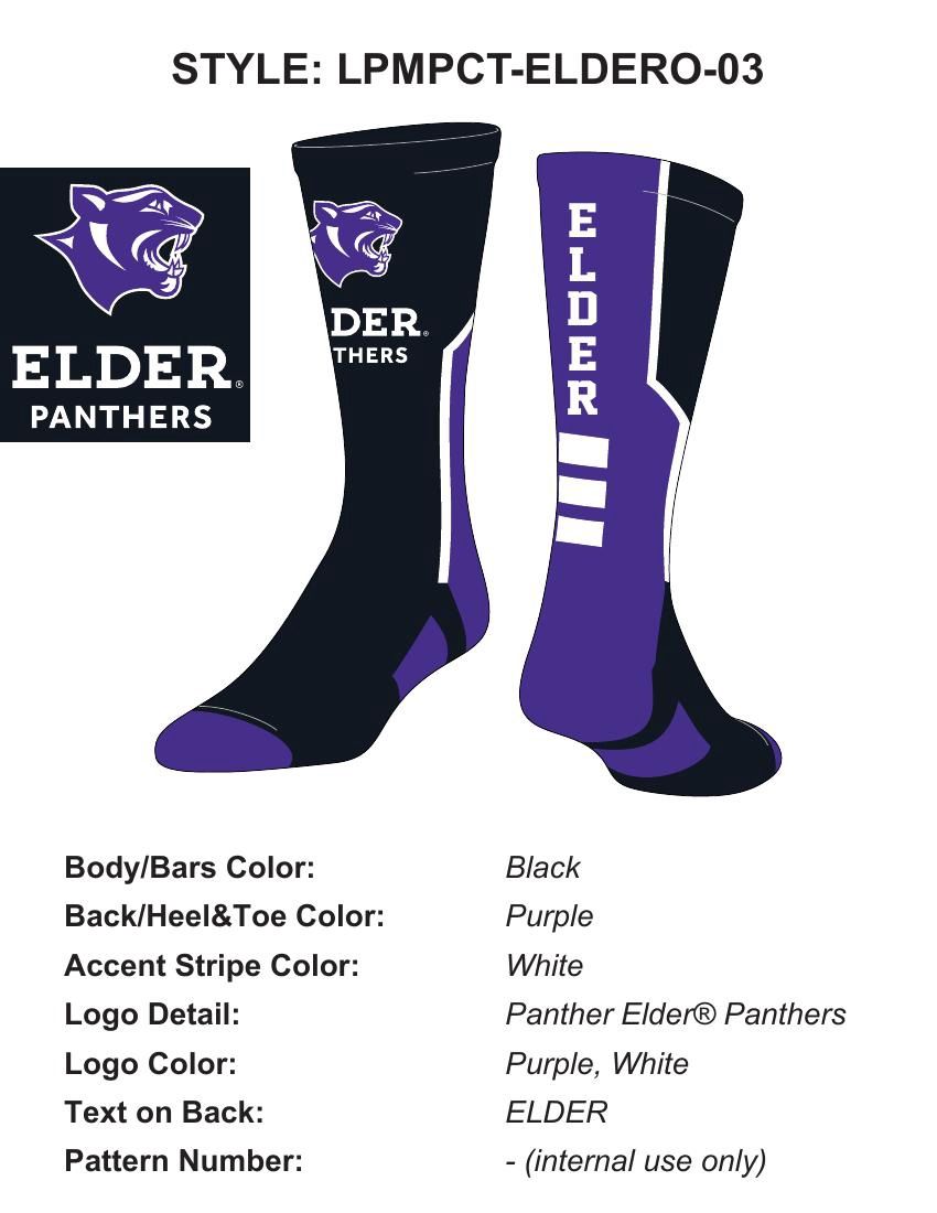 JARDINE BLACK/PURPLE CREW SOCK 24/25