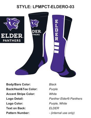 JARDINE BLACK/PURPLE CREW SOCK 24/25