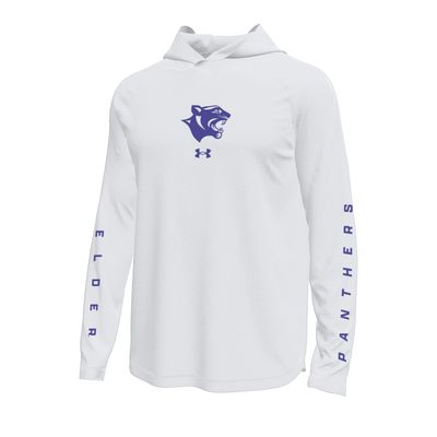 UA MENS WHITE LS/ TECH HOOD
