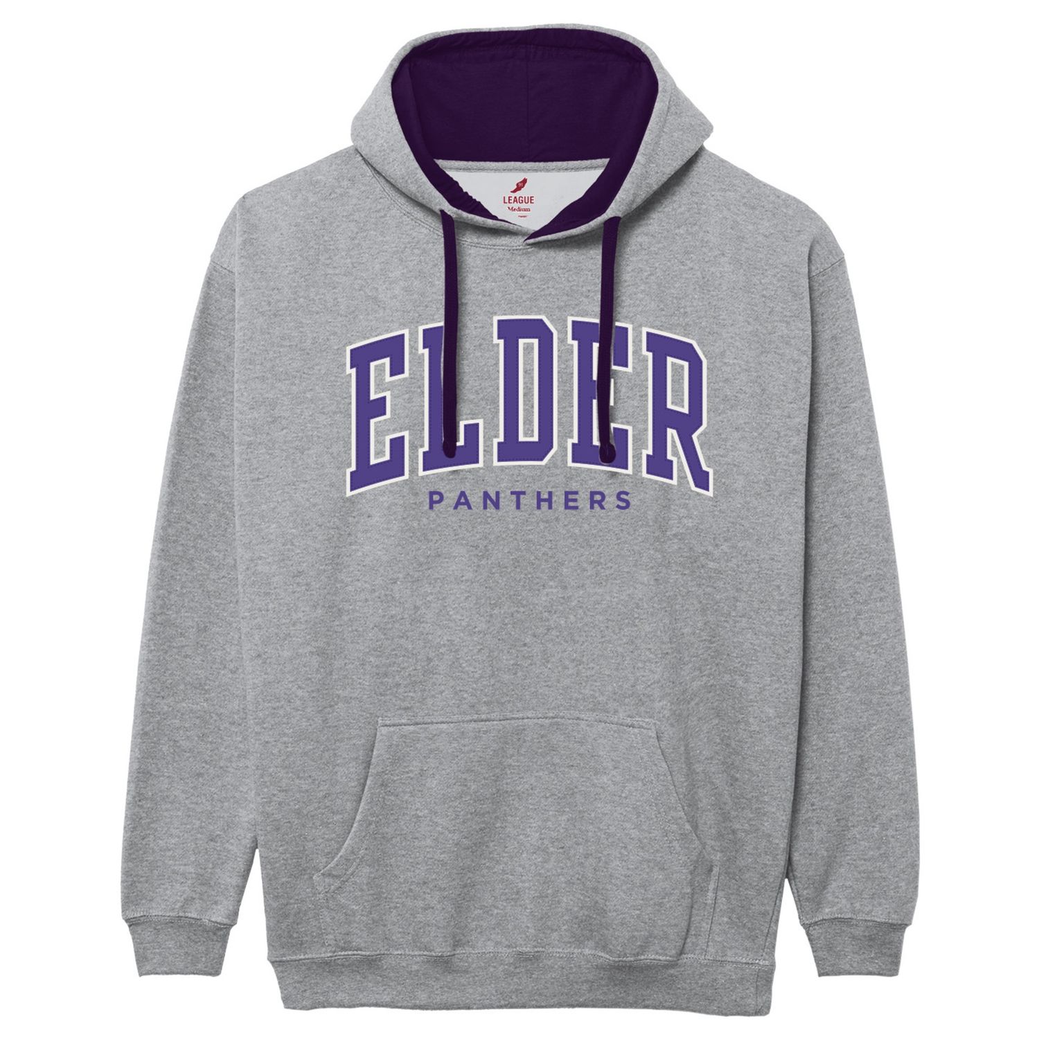 L2 GREY ESSENTIAL HOOD W/ PURPLE