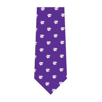 PURPLE NECKTIE WITH PANTHER