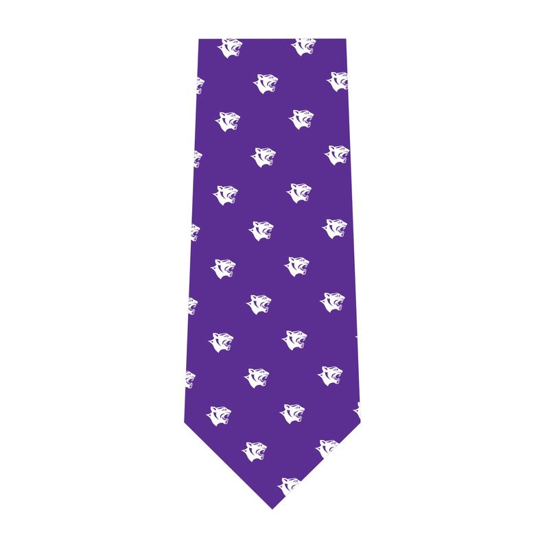 PURPLE NECKTIE WITH PANTHER