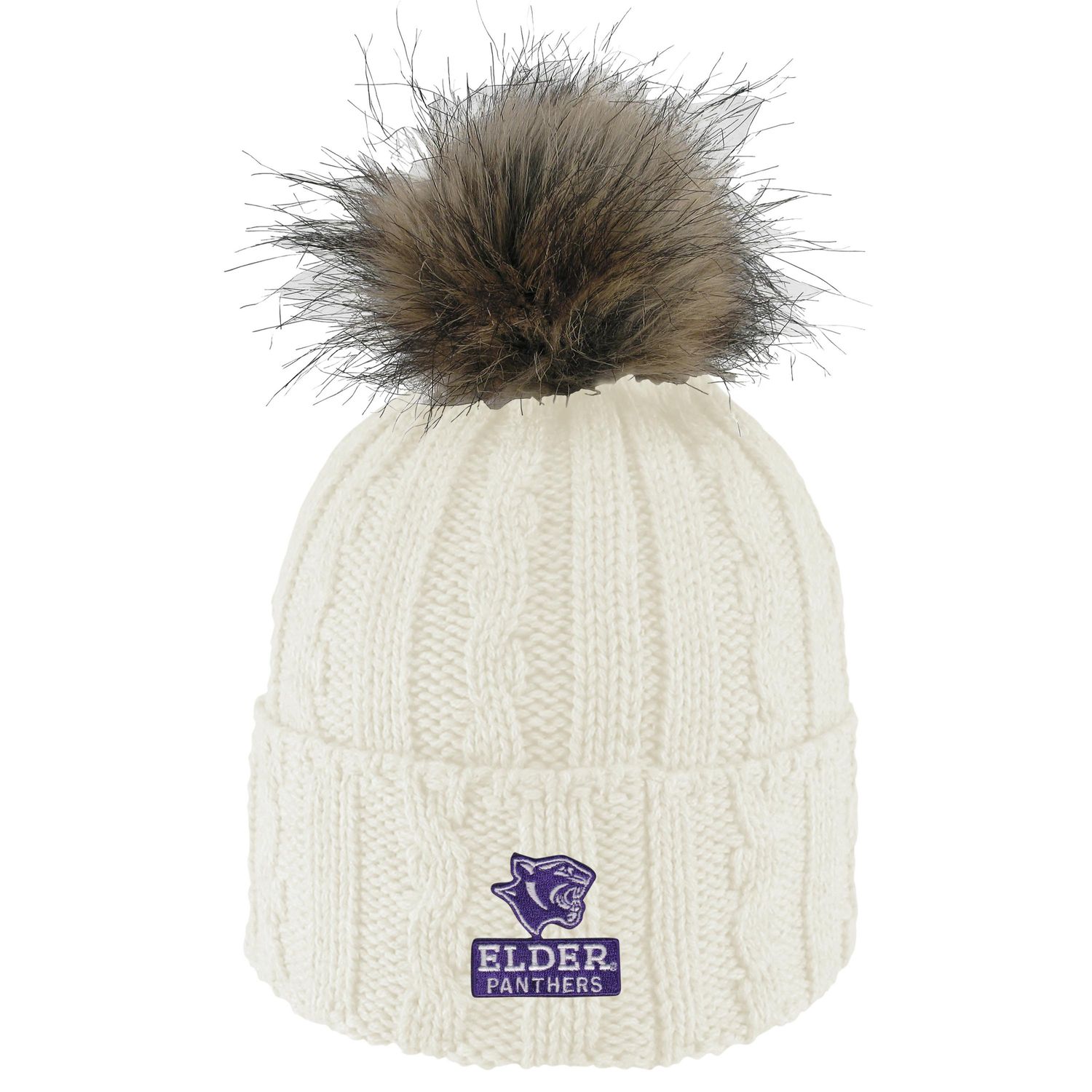 LOGOFIT CREAM KNIT POM HAT
