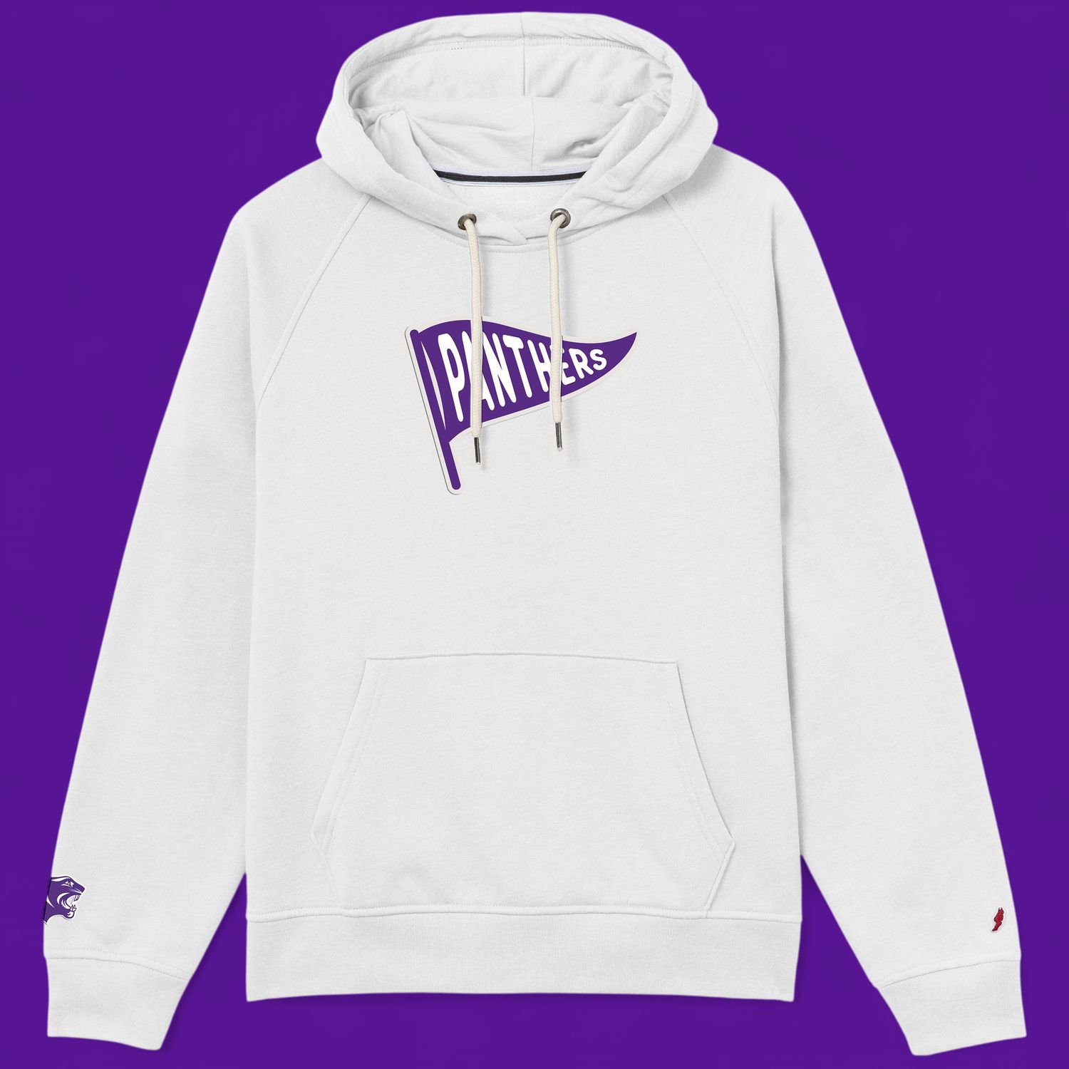 L2 LADIES WHITE TRI BLEND HOOD WITH PENNANT APPLIQUE