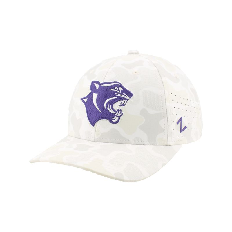 ZEPHYR WHITE CAMO HAT WITH EMB PANTHER