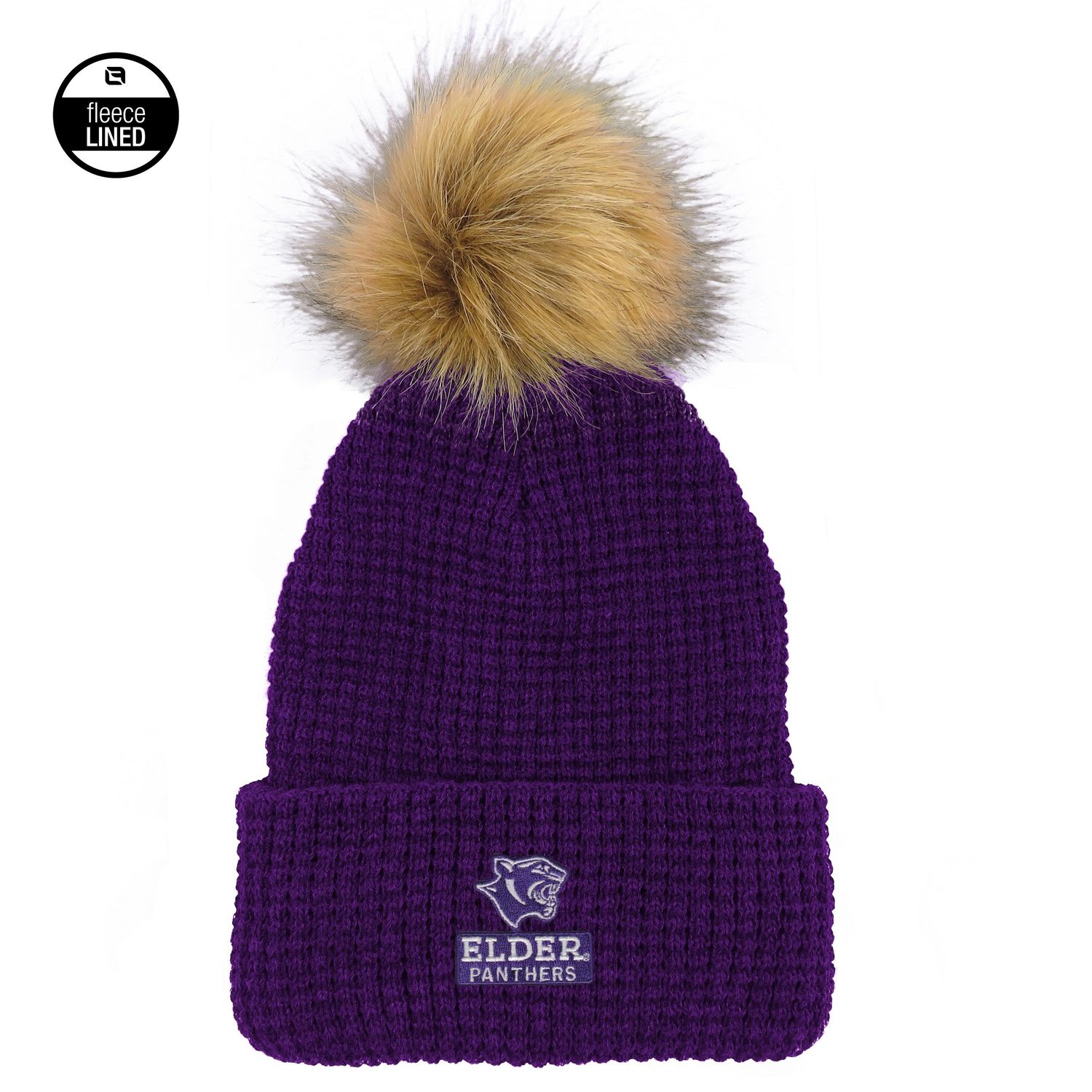 LOGOFIT PURPLE FLEECE LINED HAT WITH POM