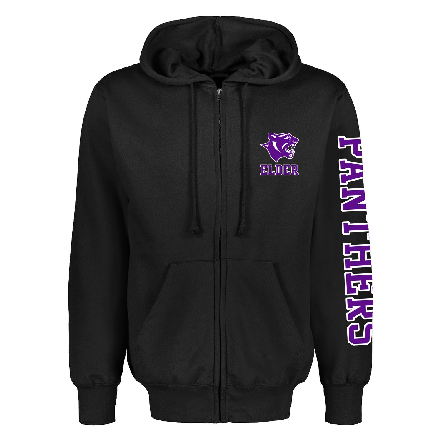 MV SPORT BLACK COTTON FULL ZIP HOOD 26/27