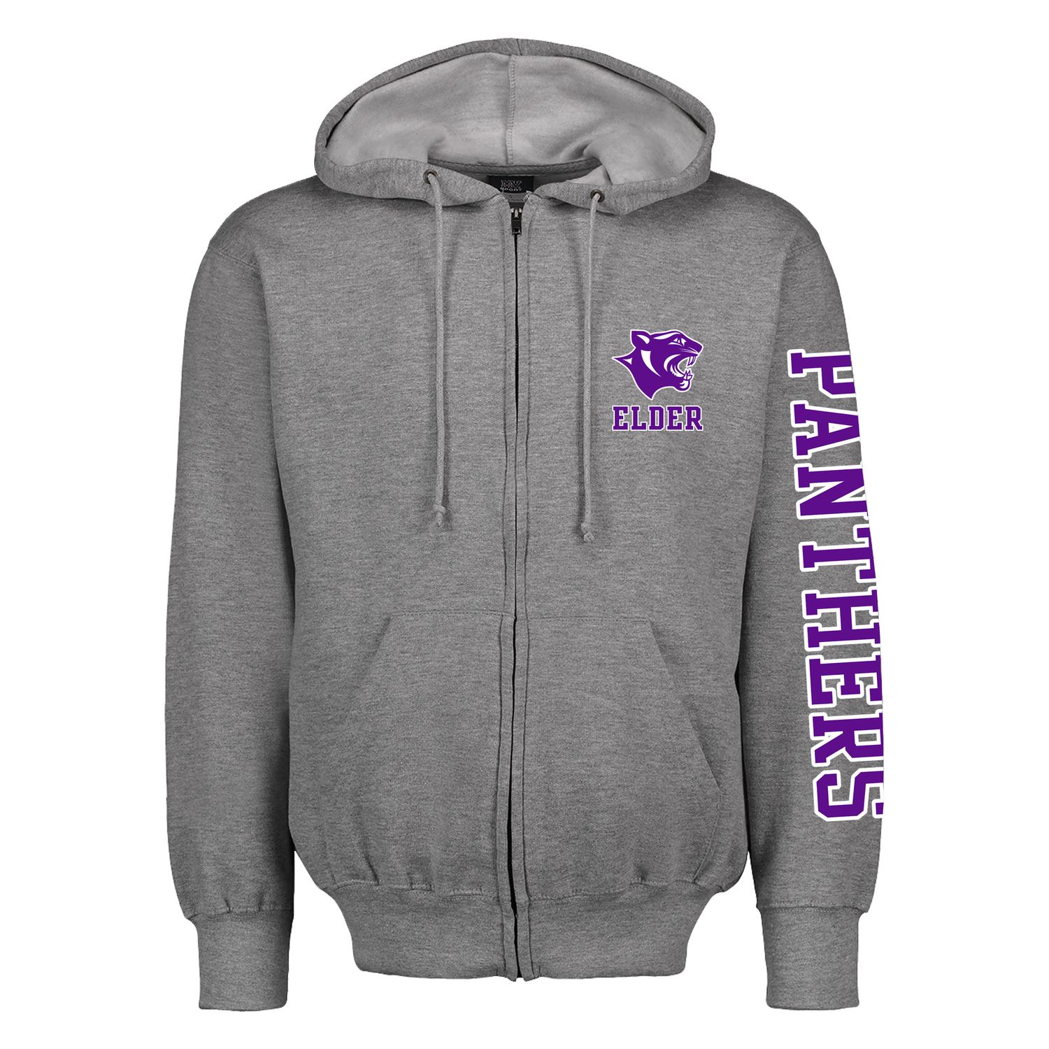 MVSPORT GREY COTTON FULL ZIP HOOD