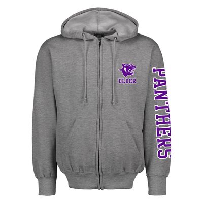 MVSPORT GREY COTTON FULL ZIP HOOD