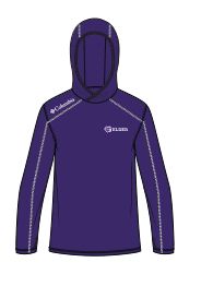 MENS COLUMBIA PURPLE LS LIGHTWEIGHT HOODIE