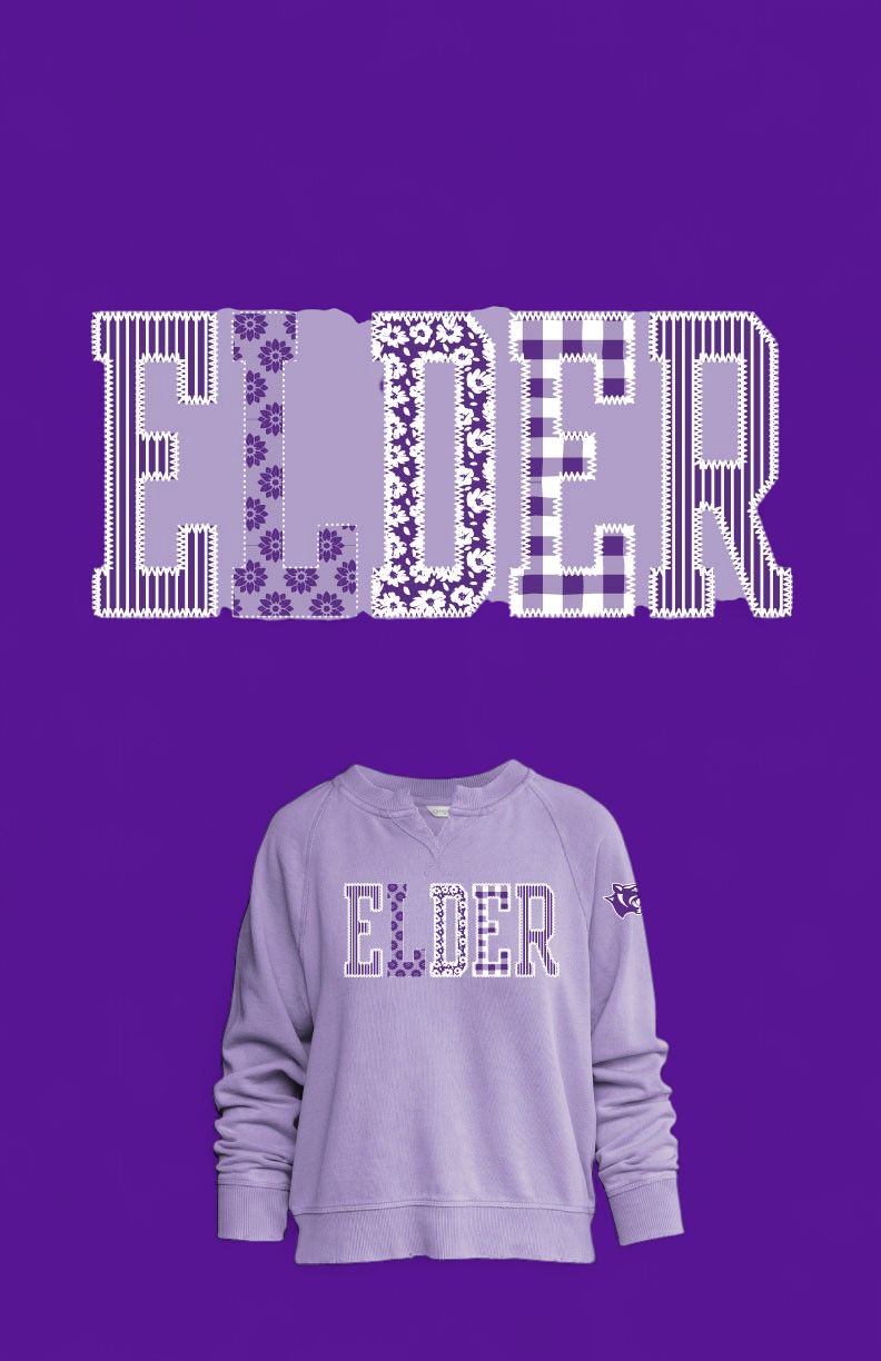 CAMP DAVIS WOS EMBROIDERED CREW LILAC