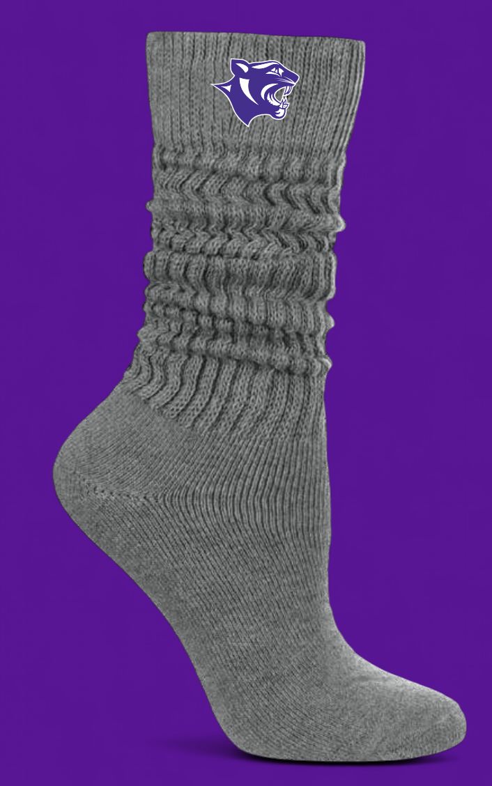 WOS LADIES GREY SLOUCH SOCK