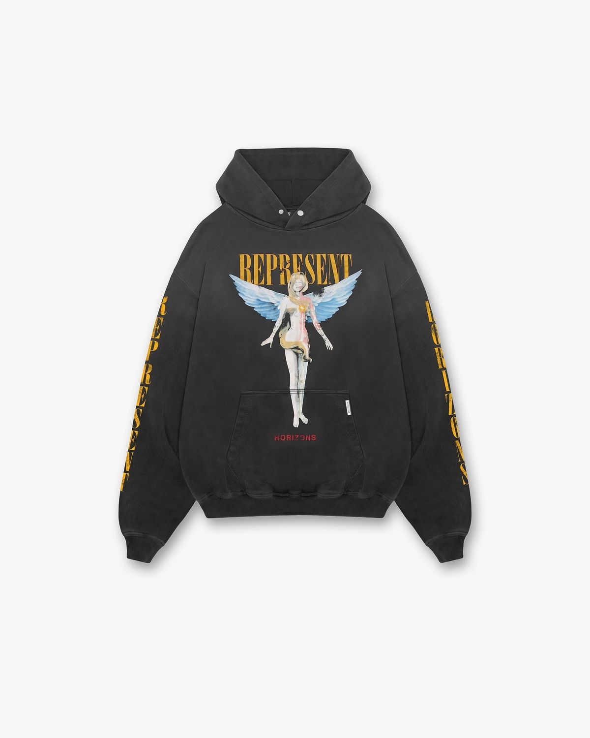 Represent Reborn Hoodie Aged Black
