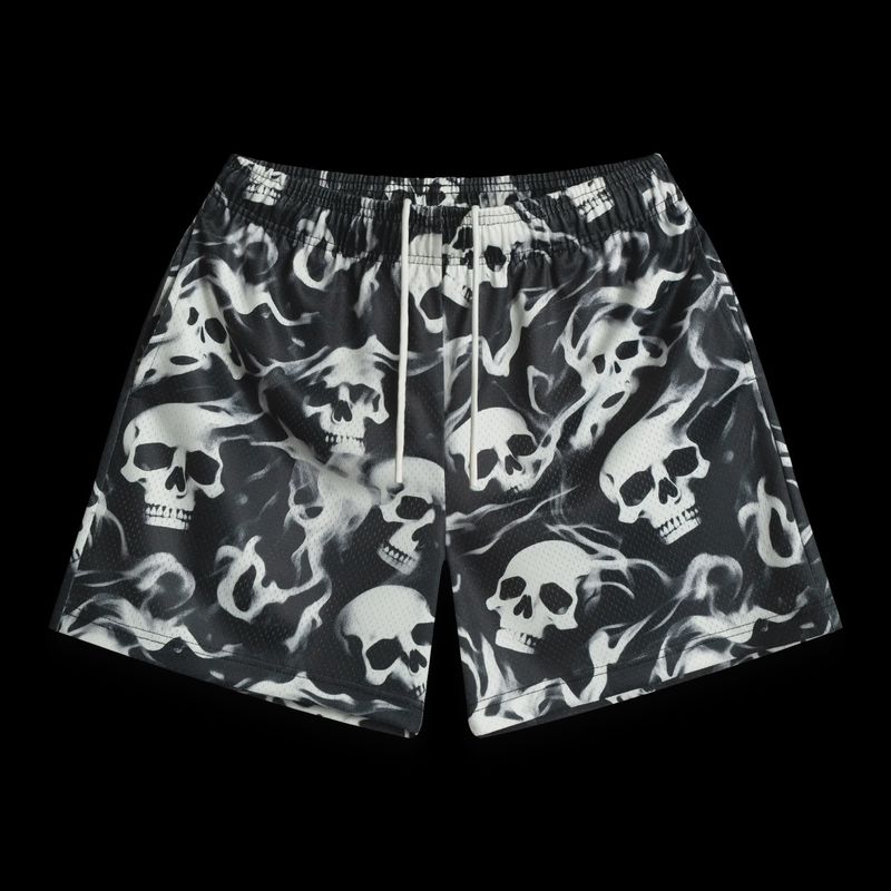 Bravest Studios Black Skelly Shorts
