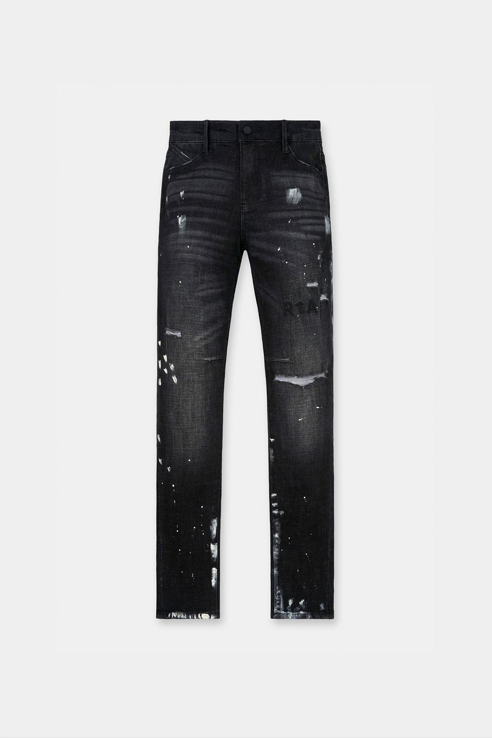 RTA Clayton Black Jeans White Distressed Paint