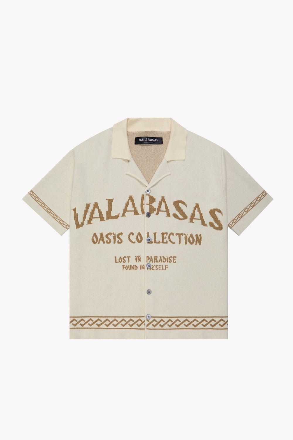 Valabasas Oasis White Woven Button Down