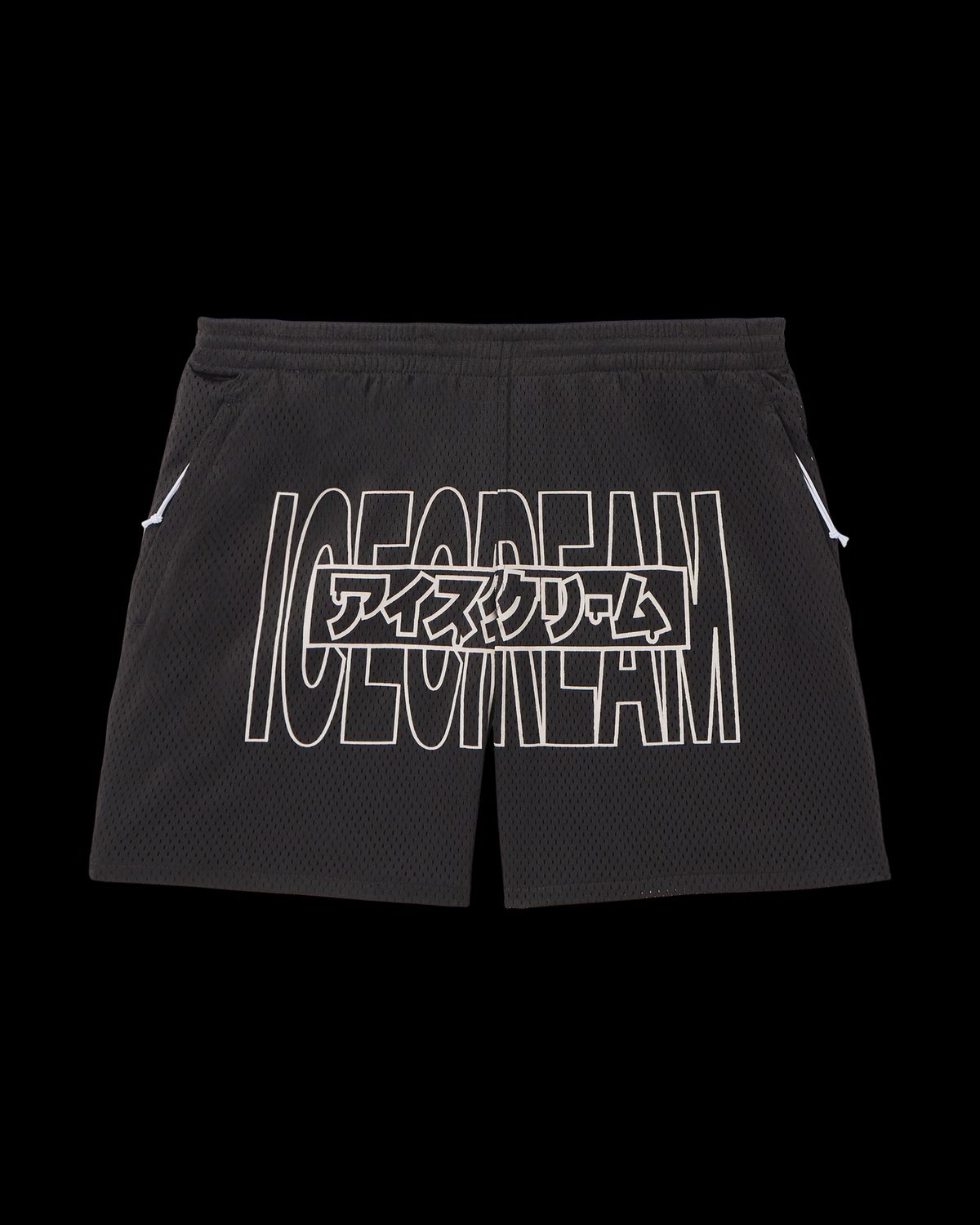 Ice Cream Katakana 3M Shorts Black