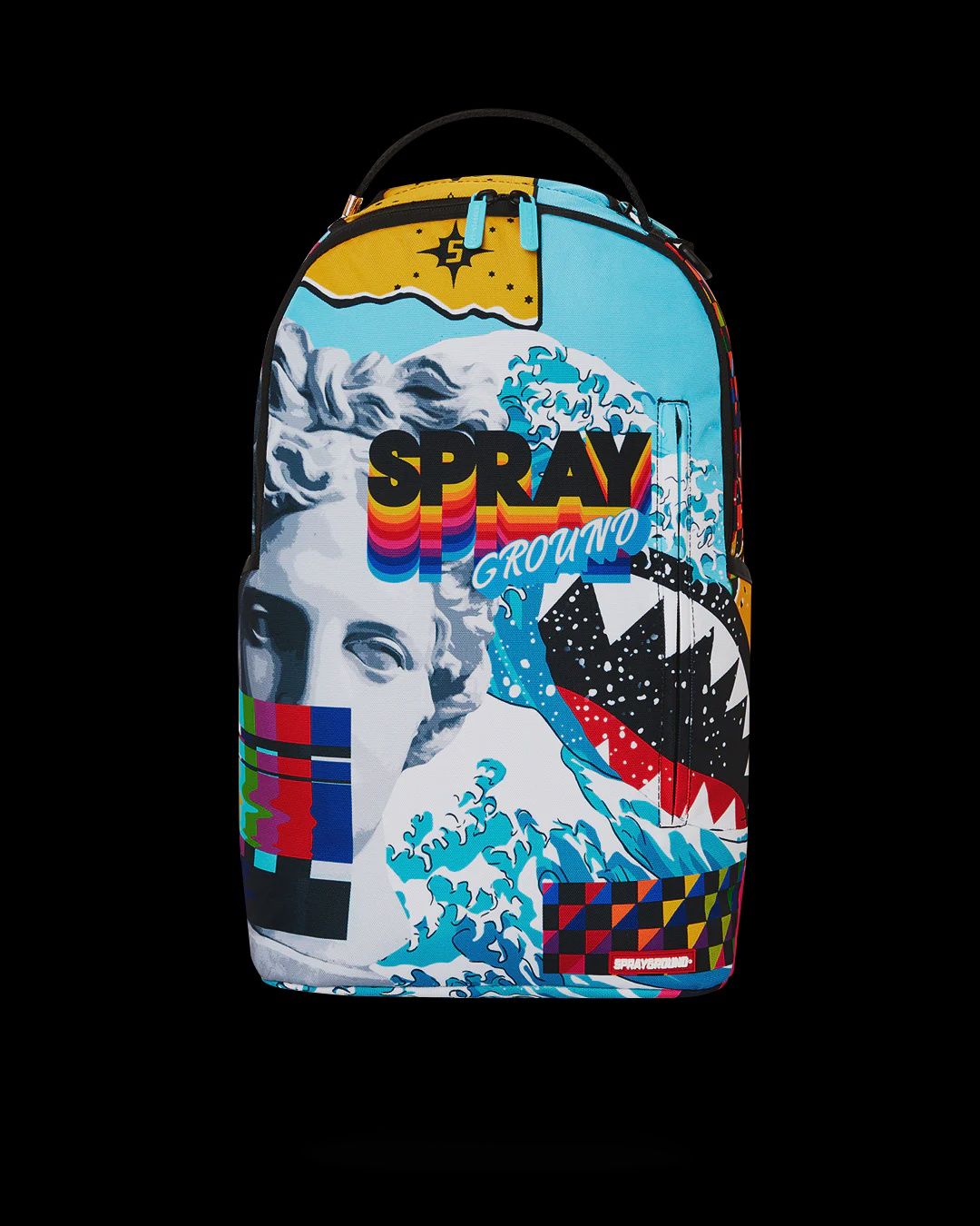 SPRAYGROUND COLLAGE OF RANDOM DLXSR BACKPACK