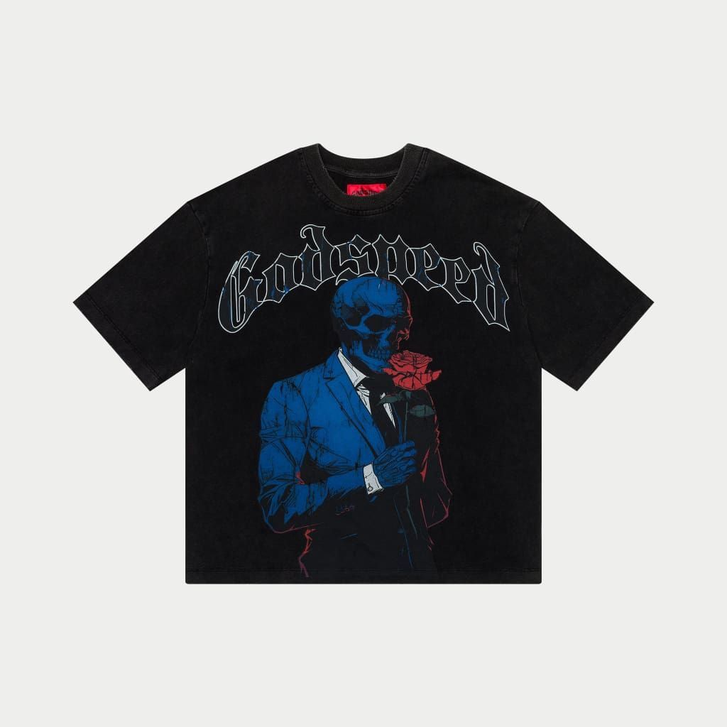 Godspeed Smell The Roses Tee Black Wash