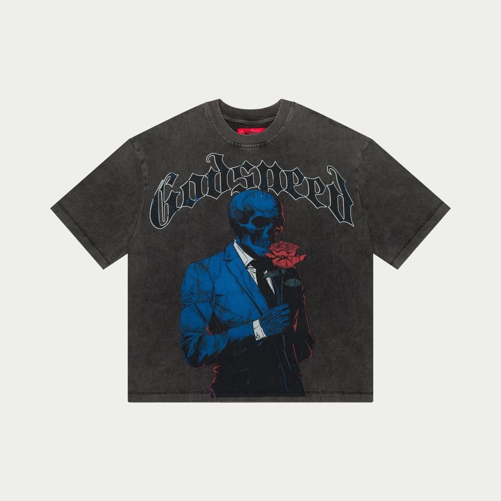 Godspeed Smell The Roses Tee Grey Wash