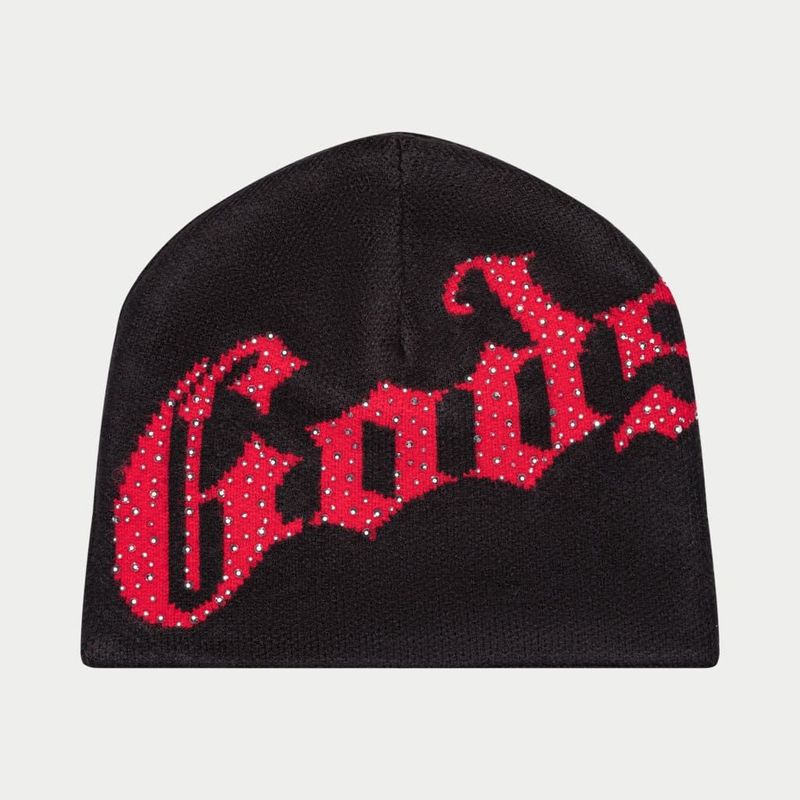 Godspeed OG Logo Studded Beanie Black Red