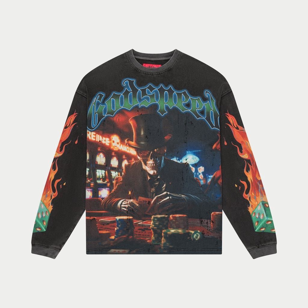 Godspeed Life’s a Gamble LS Grey Wash