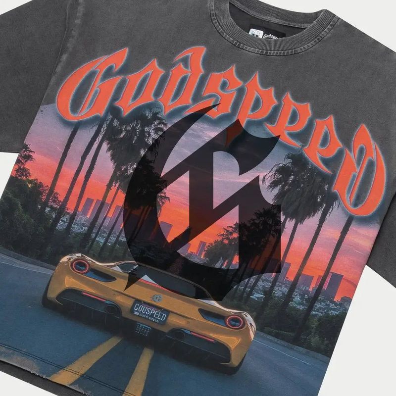 Godspeed Sunset Blvd Tee Grey Wash