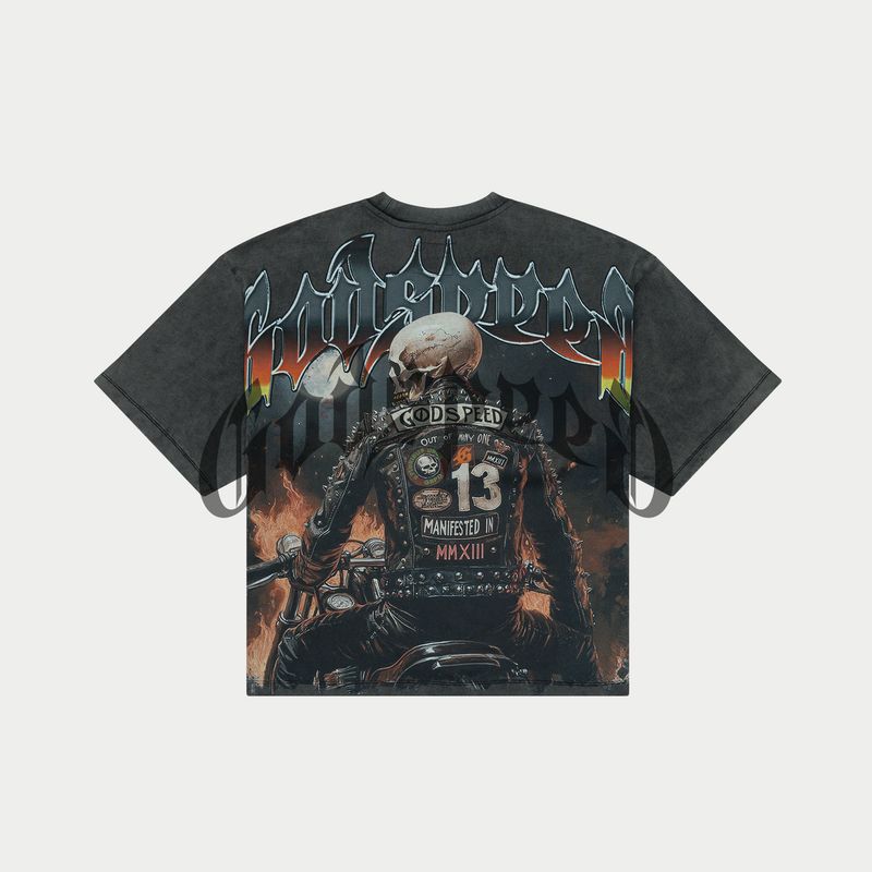 Godspeed Biker Nation Tee Grey Wash