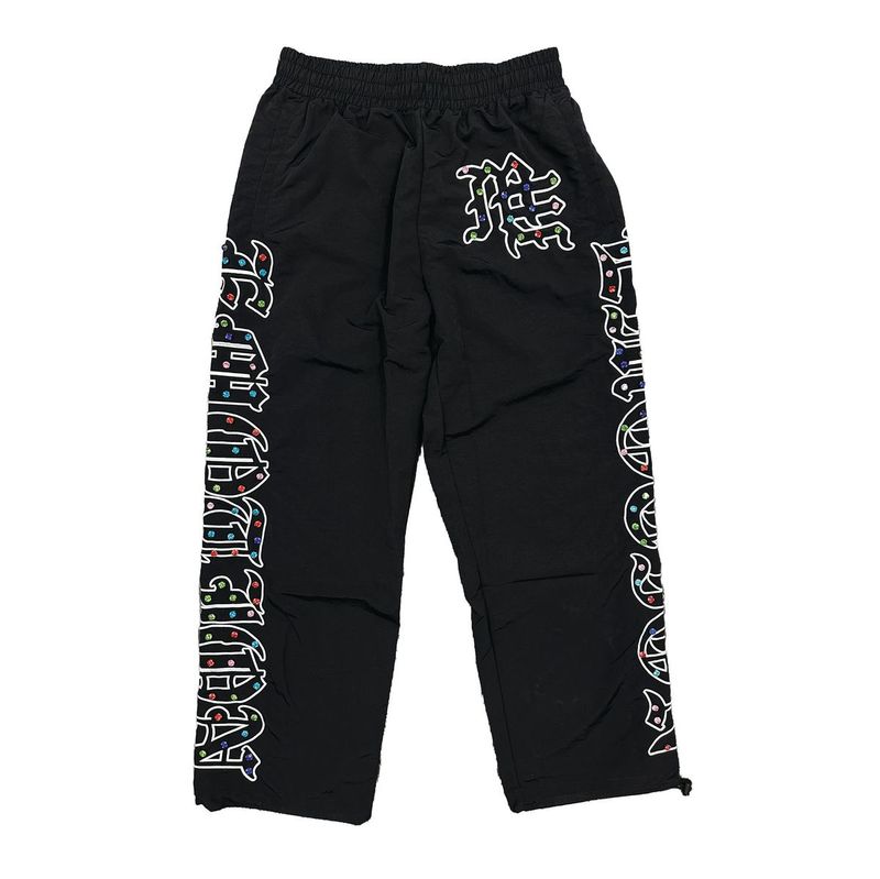 Mixed Emotions Rhinestone Nylon Pants Black