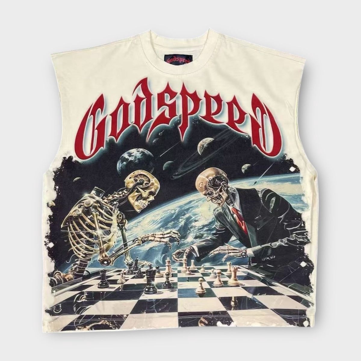 Godspeed Checkmate Sleeveless Tee Bone
