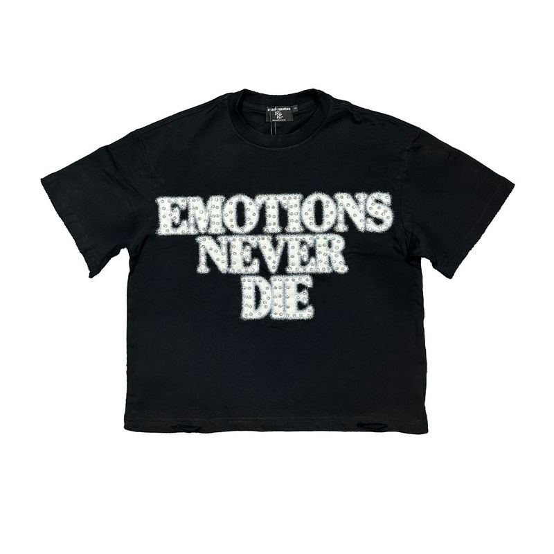 Mixed Emotions Black End Rhinestone Tee