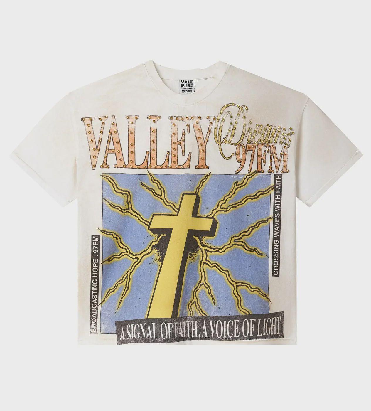 Vale Thunder Cross Bling Tee White