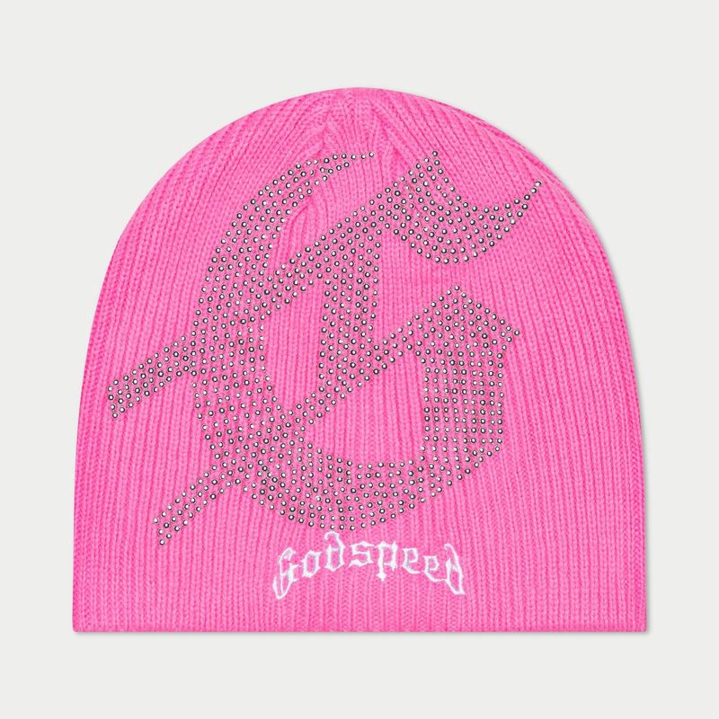 Godspeed Big G Studded Beanie Pink