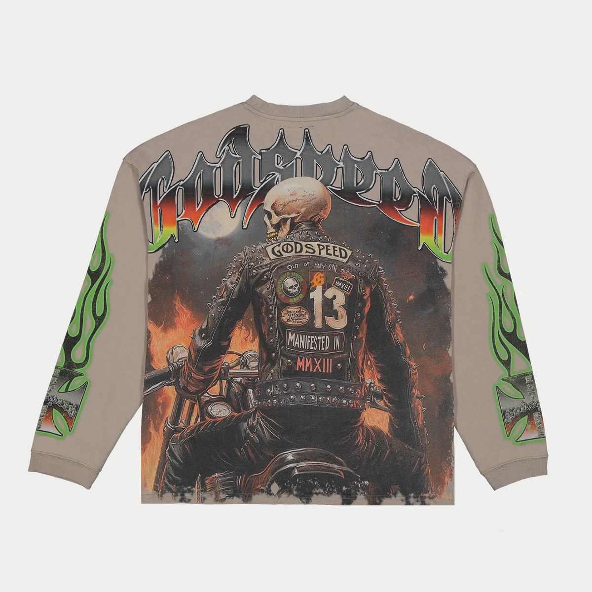 Godspeed Biker Nation LS Stone Grey