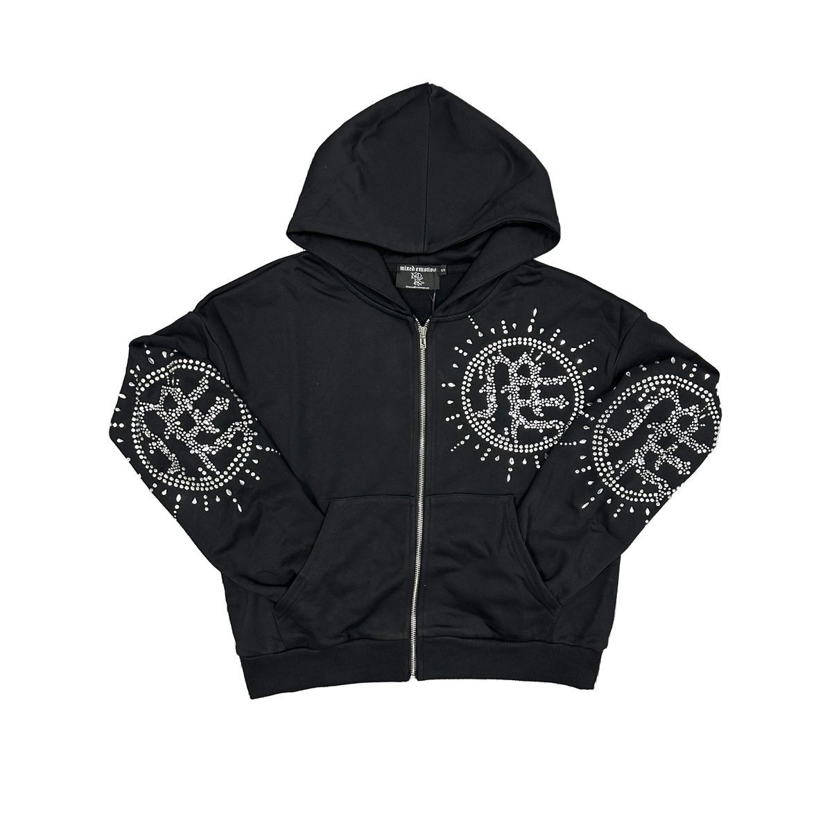 Mixed Emotions Eclipse Rhinestone Hoodie Black