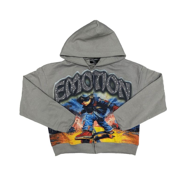 Mixed Emotions Last Ride Rhinestone Hoodie