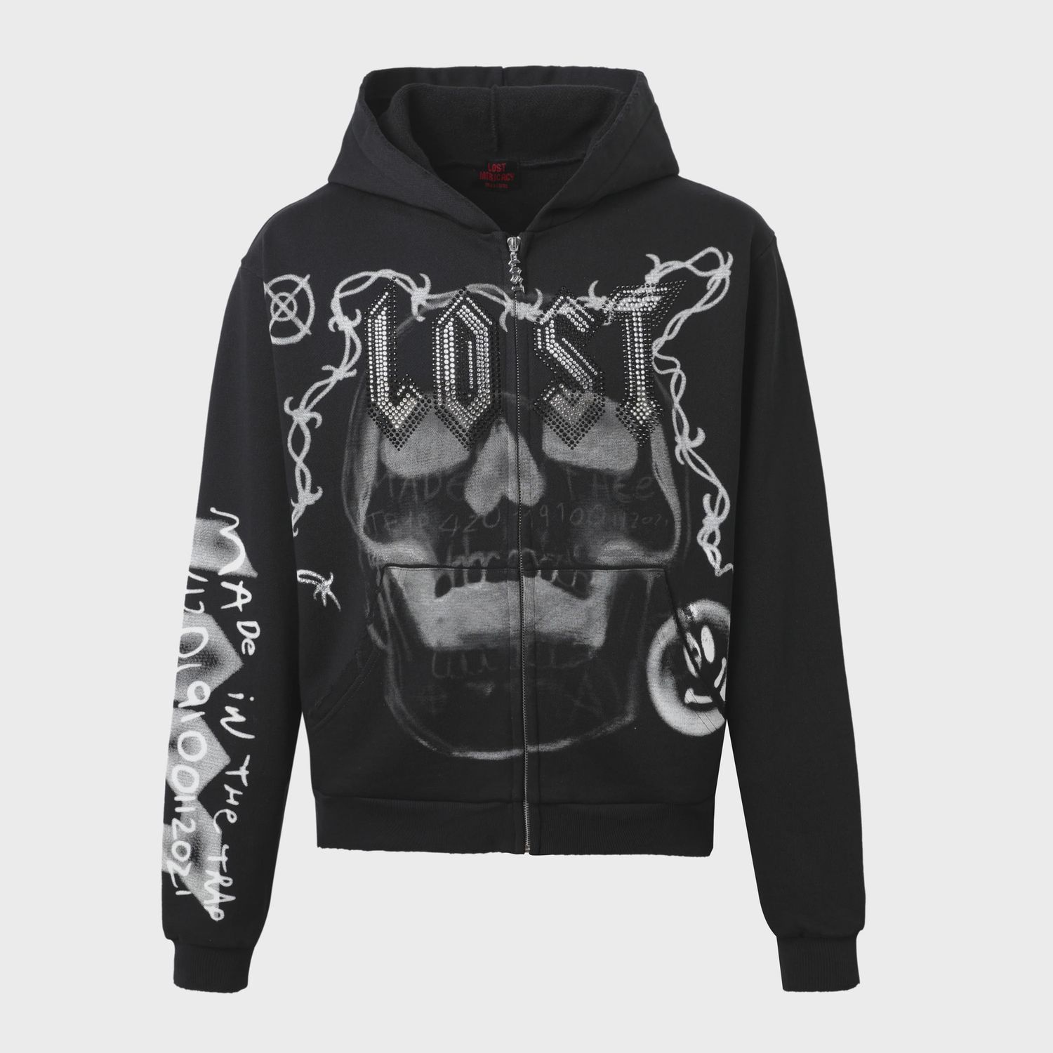 Lost Intricacy Skull Bound Zip Black/Black