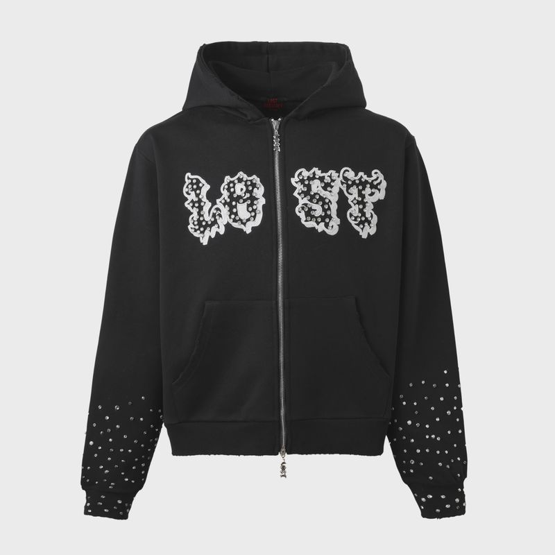 Lost Intricacy Patch Zip Up Black