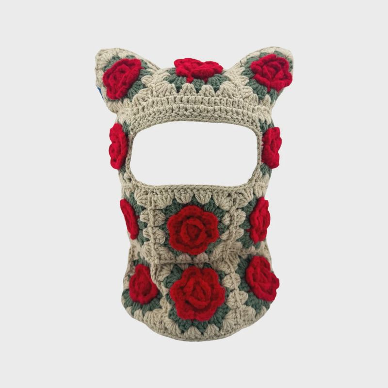 Arkyve 3D Rose Crochet Cat Mask