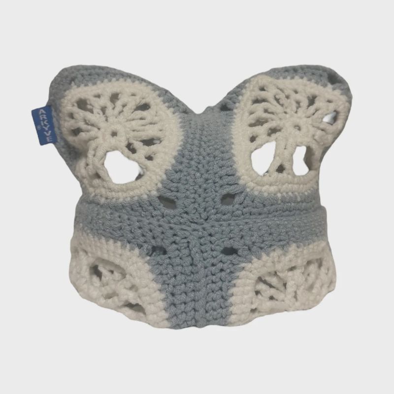 Arkyve Frosted Tree Crochet Cat Hat