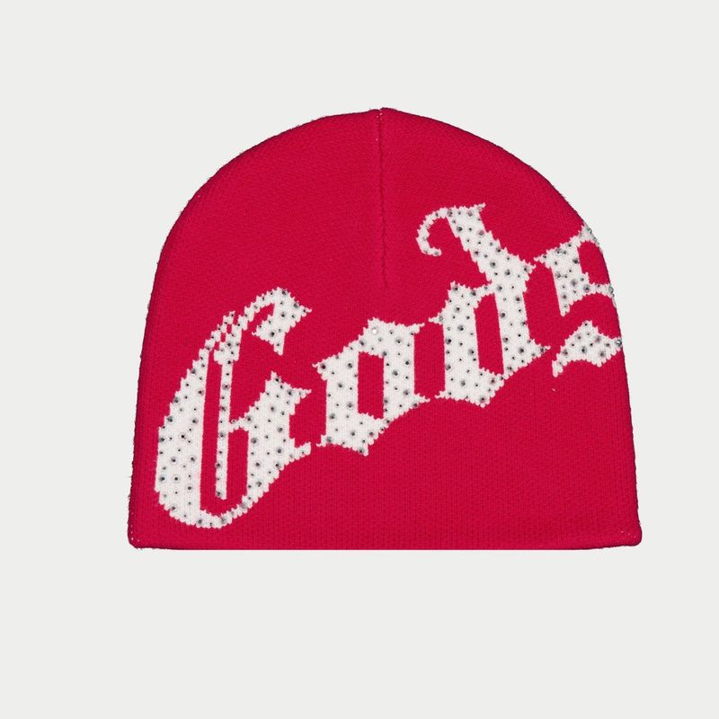 Godspeed OG Logo Studded Beanie Red White