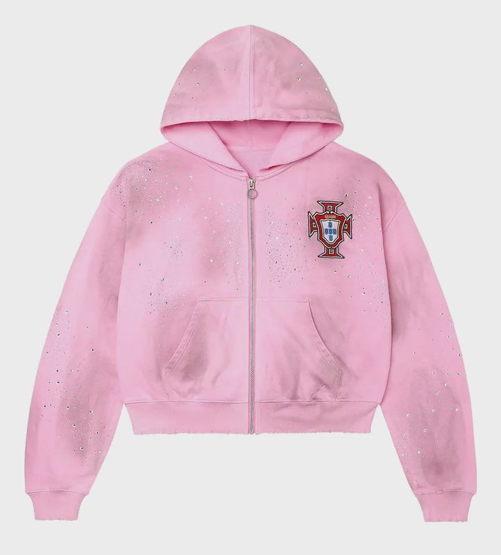 Vale Clustered Zip Up Hoodie Pink