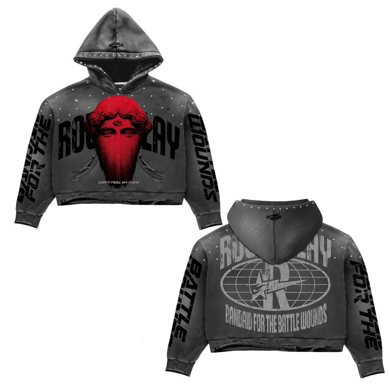 Roughplay Can’t Feel My Face Hoodie Grey