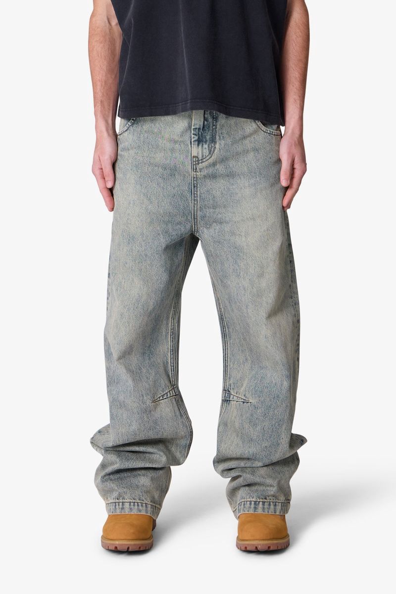 MNML Baggy Moto Denim - Vintage Blue